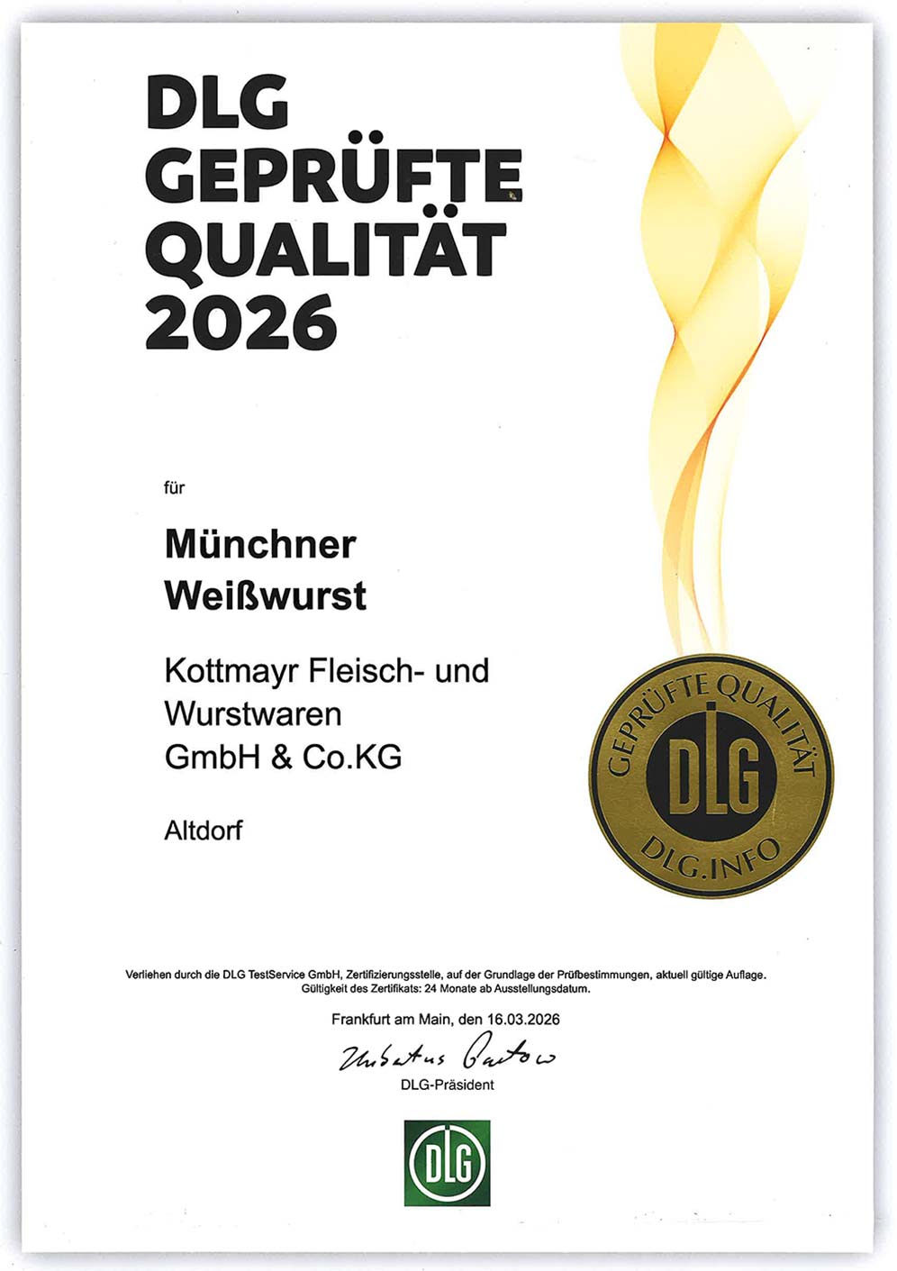 DLG M&uuml;nchner Wei&szlig;wurst Kottmayr